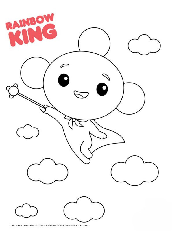 Coloring page True and the Rainbow Kingdom rainbow king